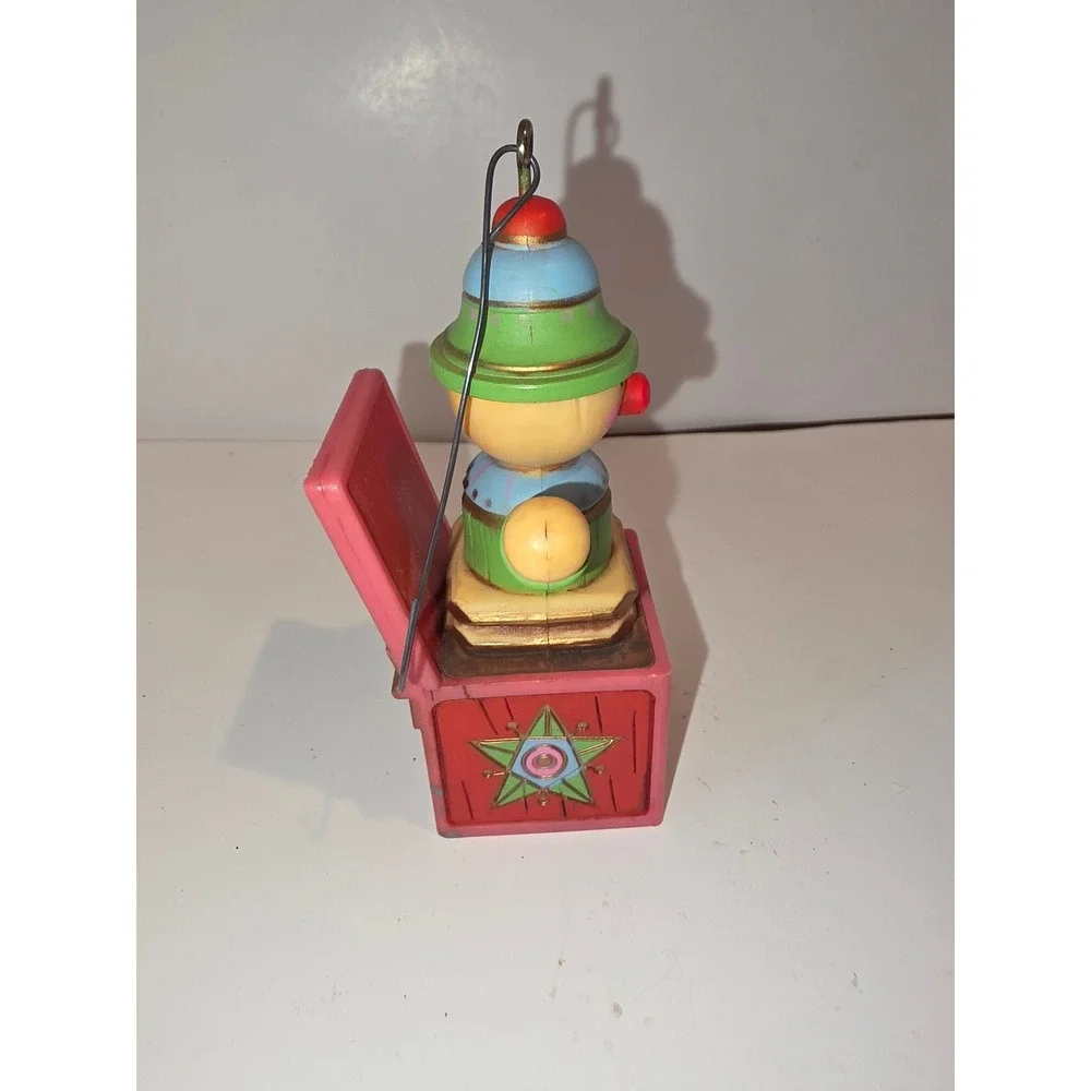 Vintage 1977 Hallmark Jack in the Box Christmas Ornament Clown Keepsake